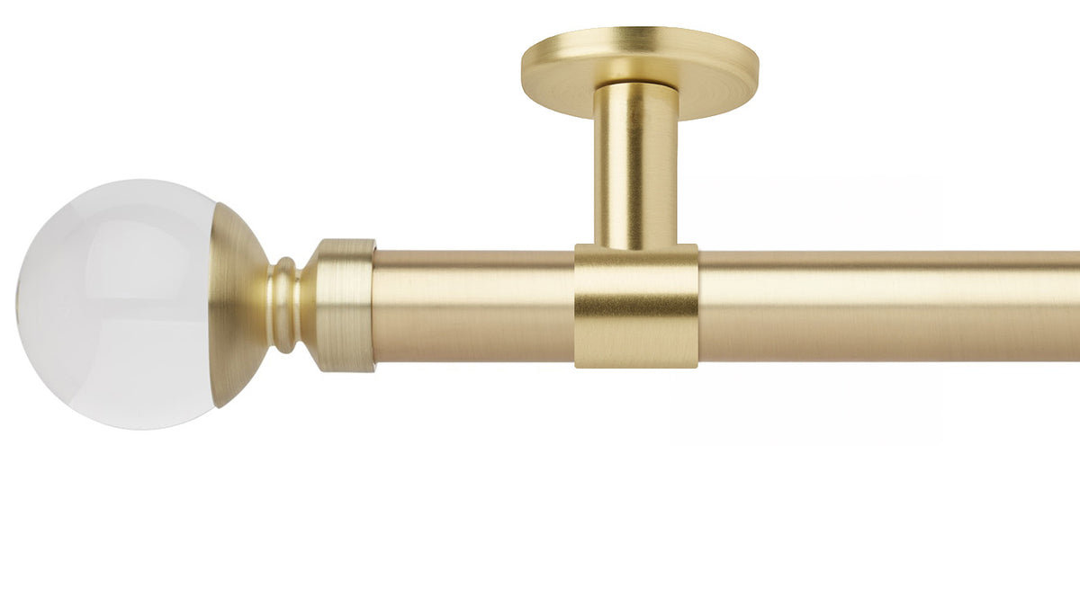 Rolls Neo Clear Ball 28mm Metal Curtain Pole - Fendow