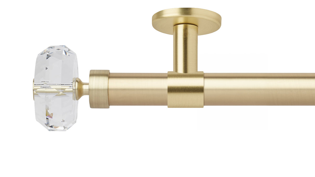 Rolls Neo Clear Faceted Ellipse 28mm Metal Curtain Pole