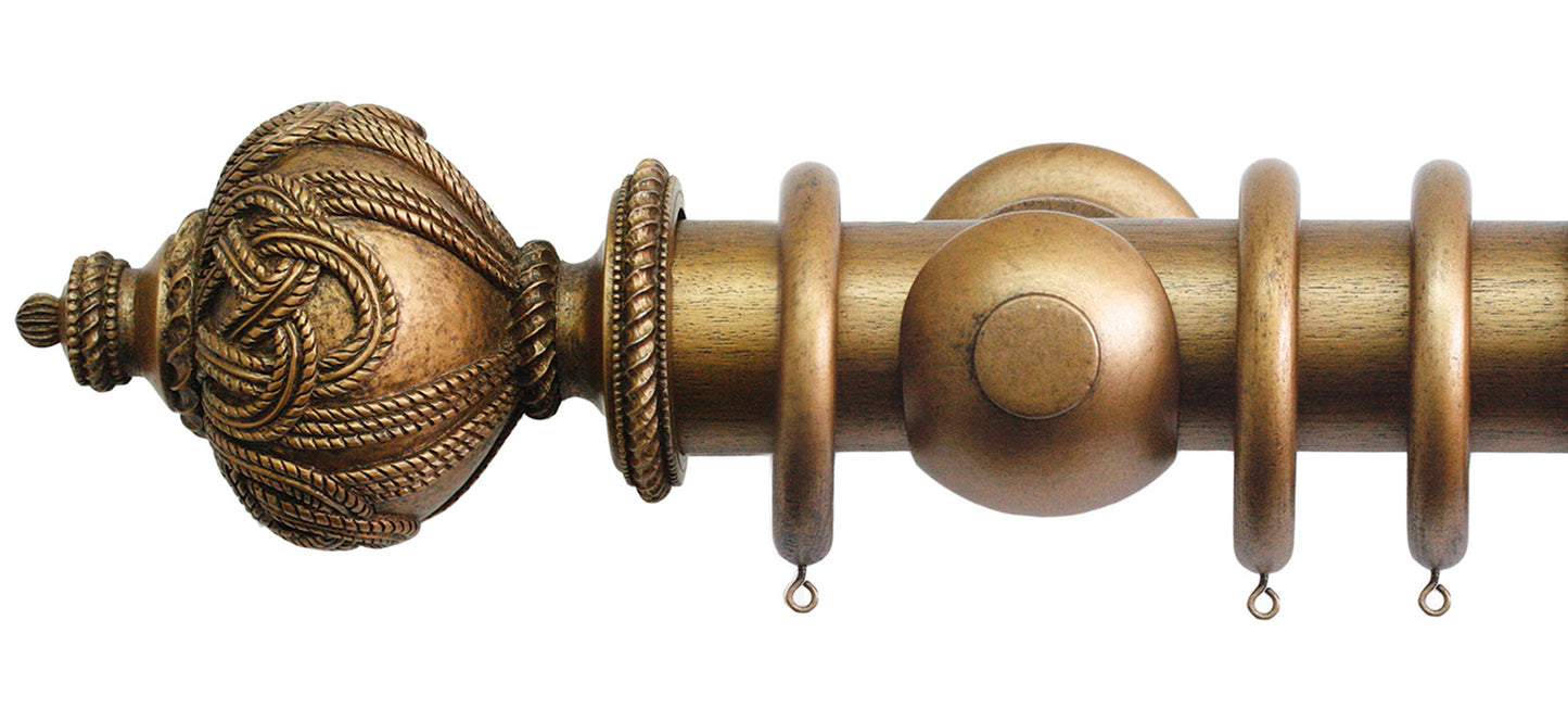 Jones Grande Rope 63mm Wooden Curtain Pole - Fendow