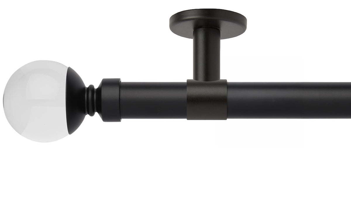 Rolls Neo Clear Ball 28mm Metal Curtain Pole - Fendow