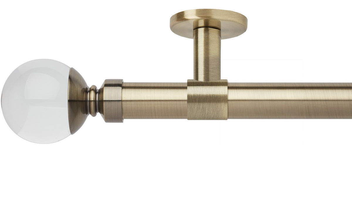 Rolls Neo Clear Ball 28mm Metal Curtain Pole - Fendow