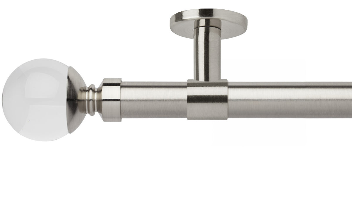 Rolls Neo Clear Ball 28mm Metal Curtain Pole - Fendow
