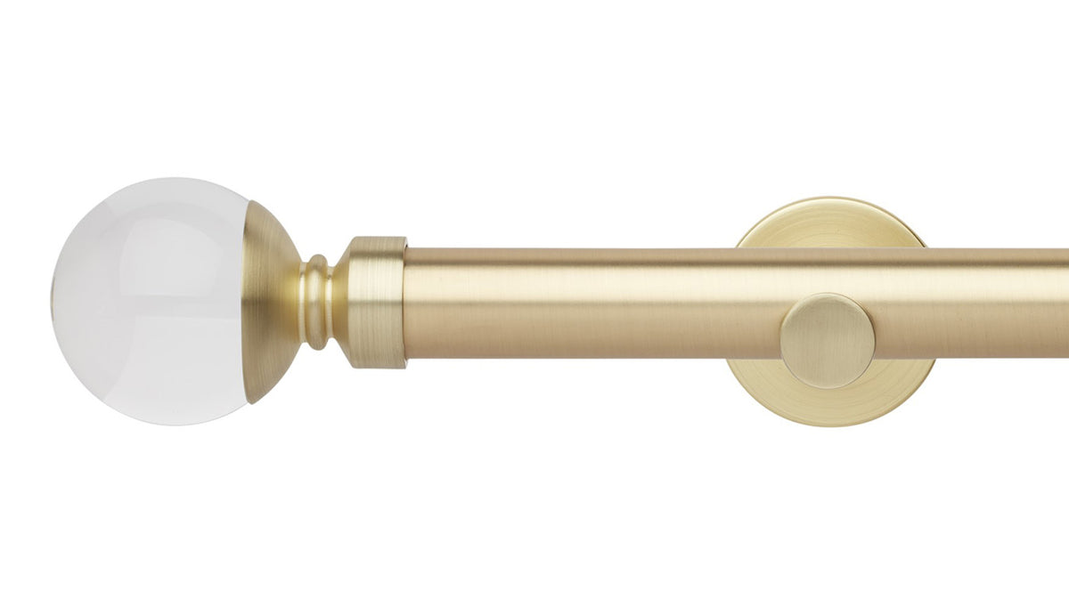 Rolls Neo Clear Ball 28mm Metal Curtain Pole - Fendow