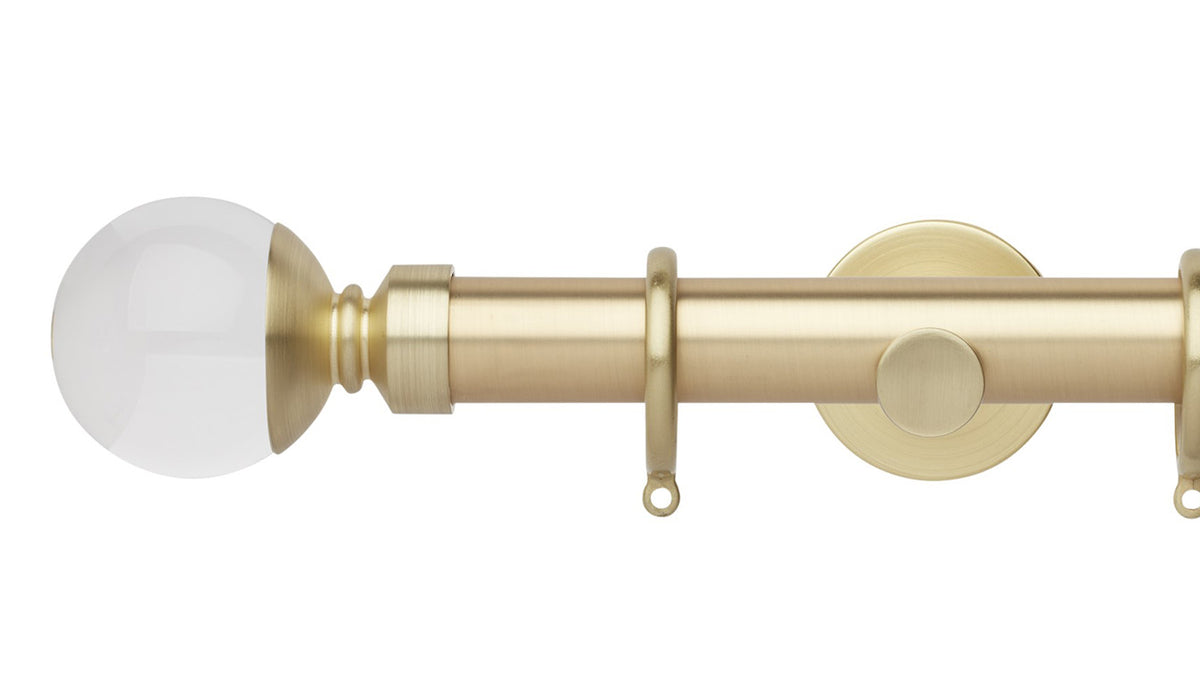 Rolls Neo Clear Ball 28mm Metal Curtain Pole - Fendow