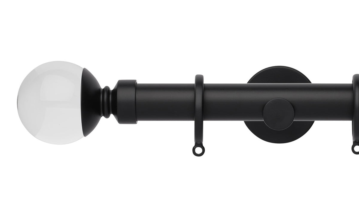 Rolls Neo Clear Ball 28mm Metal Curtain Pole - Fendow