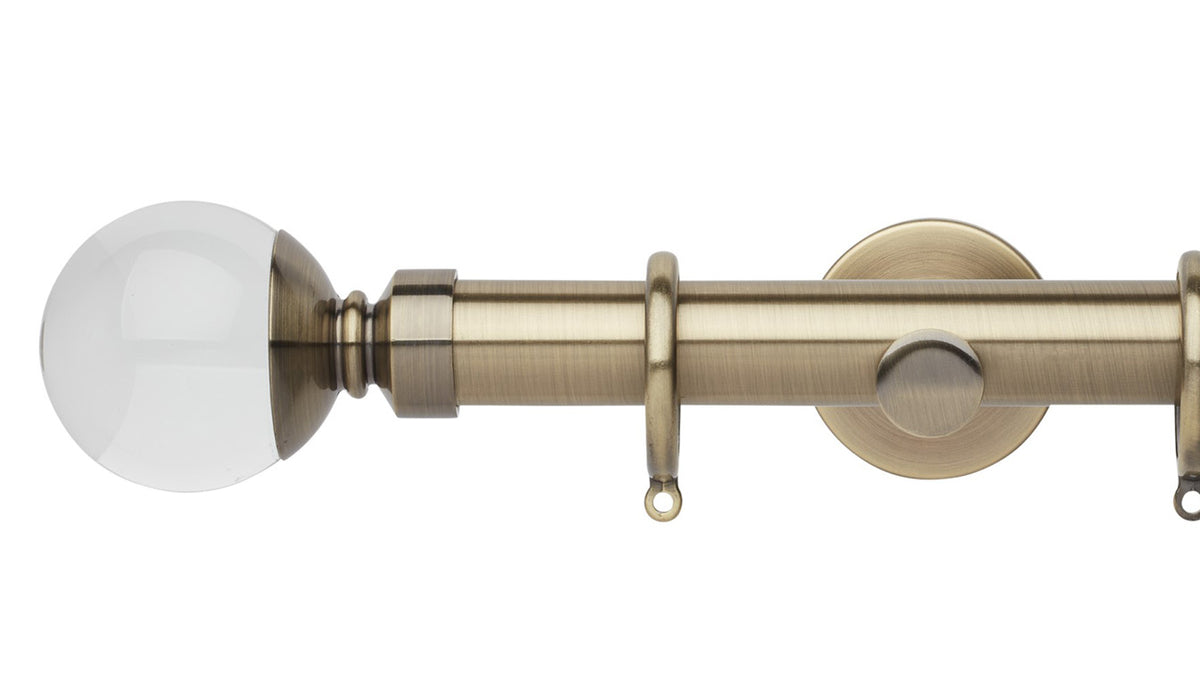 Rolls Neo Clear Ball 28mm Metal Curtain Pole - Fendow