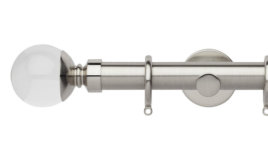 Rolls Neo Clear Ball 28mm Metal Curtain Pole - Fendow