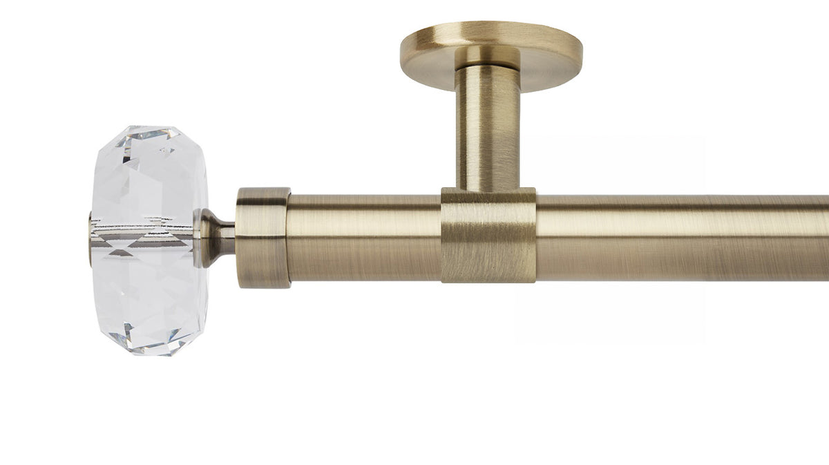 Rolls Neo Clear Faceted Ellipse 28mm Metal Curtain Pole