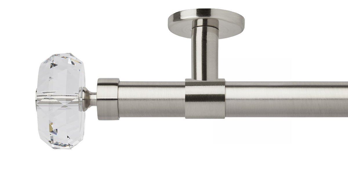 Rolls Neo Clear Faceted Ellipse 28mm Metal Curtain Pole