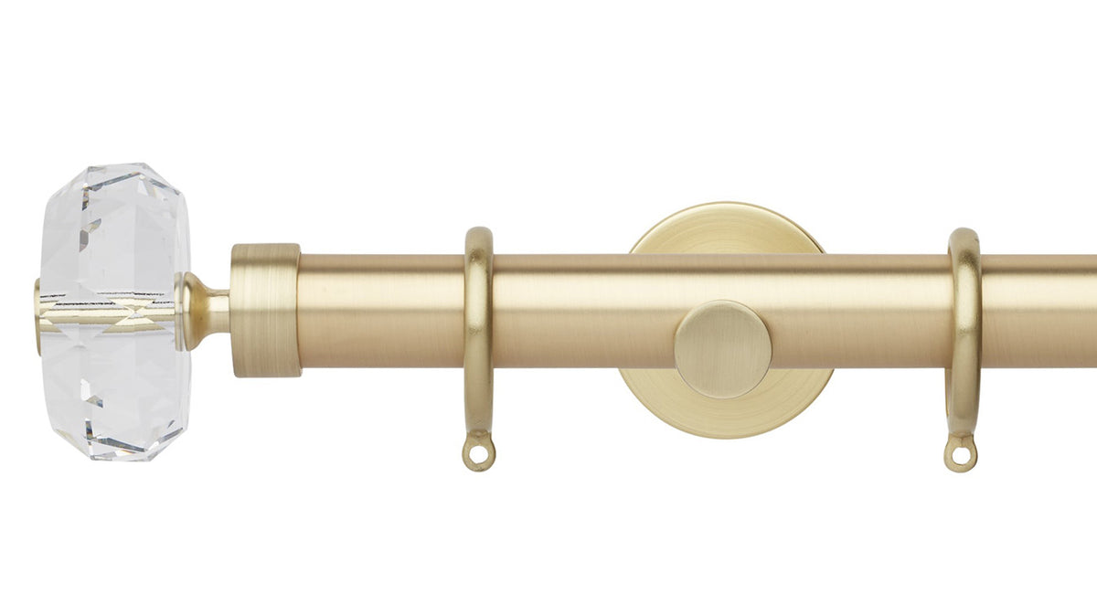 Rolls Neo Clear Faceted Ellipse 28mm Metal Curtain Pole