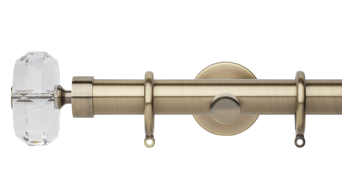 Rolls Neo Clear Faceted Ellipse 28mm Metal Curtain Pole