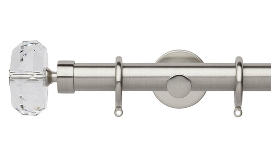 Rolls Neo Clear Faceted Ellipse 28mm Metal Curtain Pole - Fendow