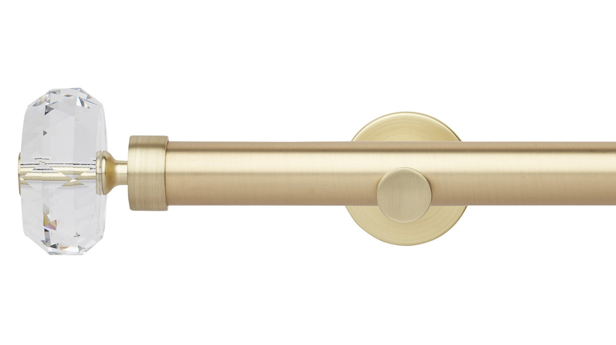 Rolls Neo Clear Faceted Ellipse 28mm Metal Curtain Pole