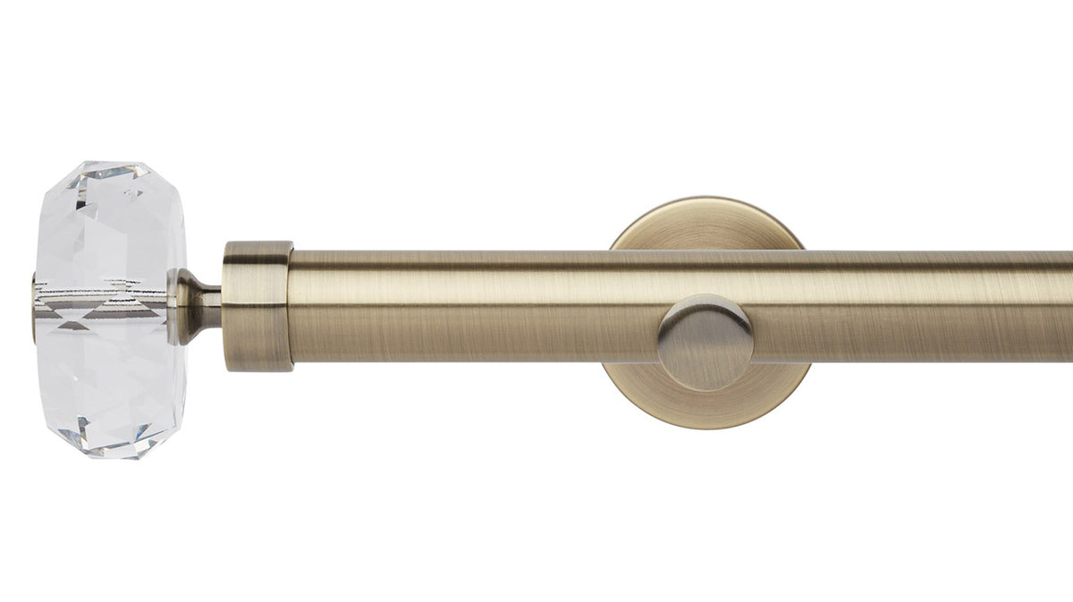 Rolls Neo Clear Faceted Ellipse 28mm Metal Curtain Pole