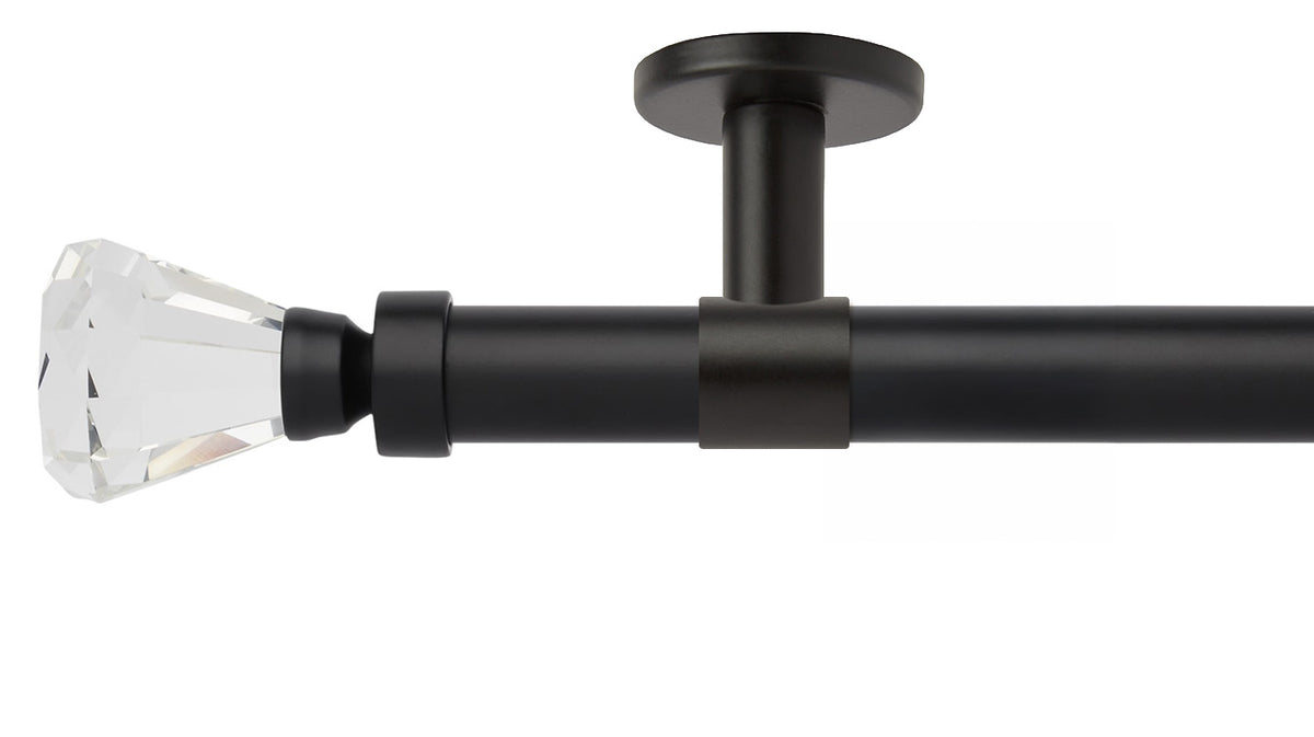 Rolls Neo Clear Faceted Trumpet 28mm Metal Curtain Pole