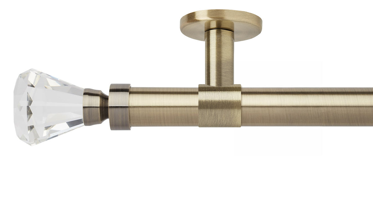 Rolls Neo Clear Faceted Trumpet 28mm Metal Curtain Pole