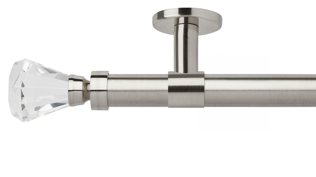 Rolls Neo Clear Faceted Trumpet 28mm Metal Curtain Pole