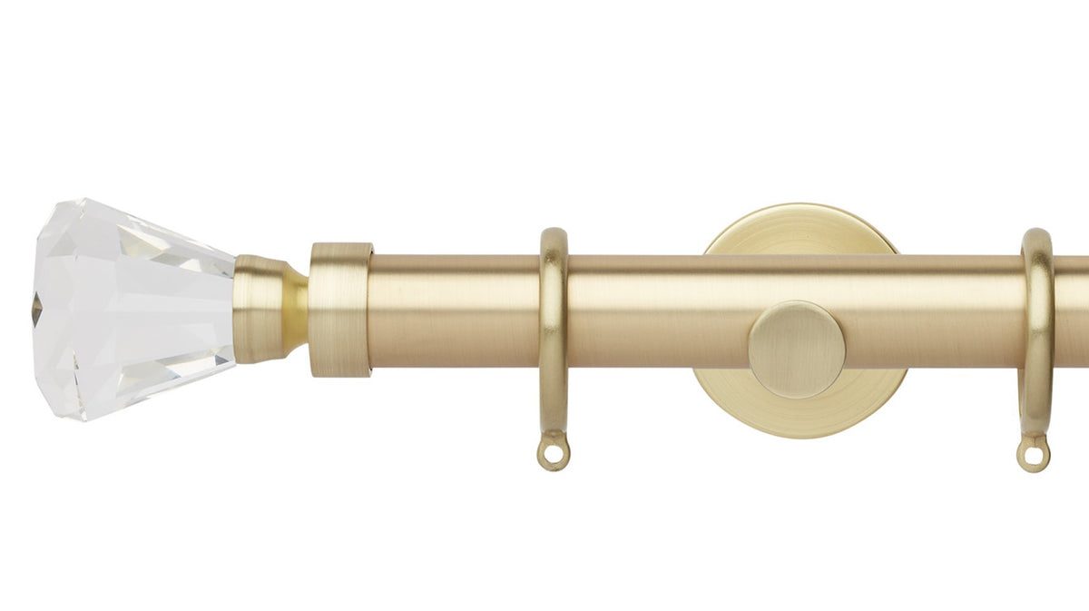Rolls Neo Clear Faceted Trumpet 28mm Metal Curtain Pole