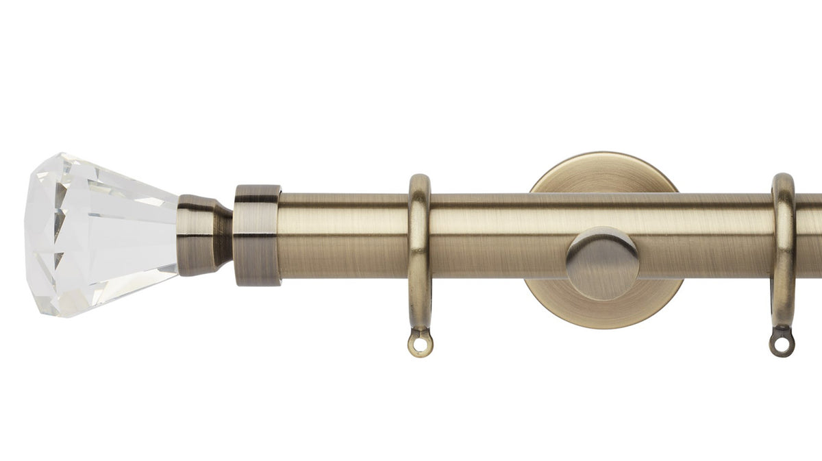 Rolls Neo Clear Faceted Trumpet 28mm Metal Curtain Pole
