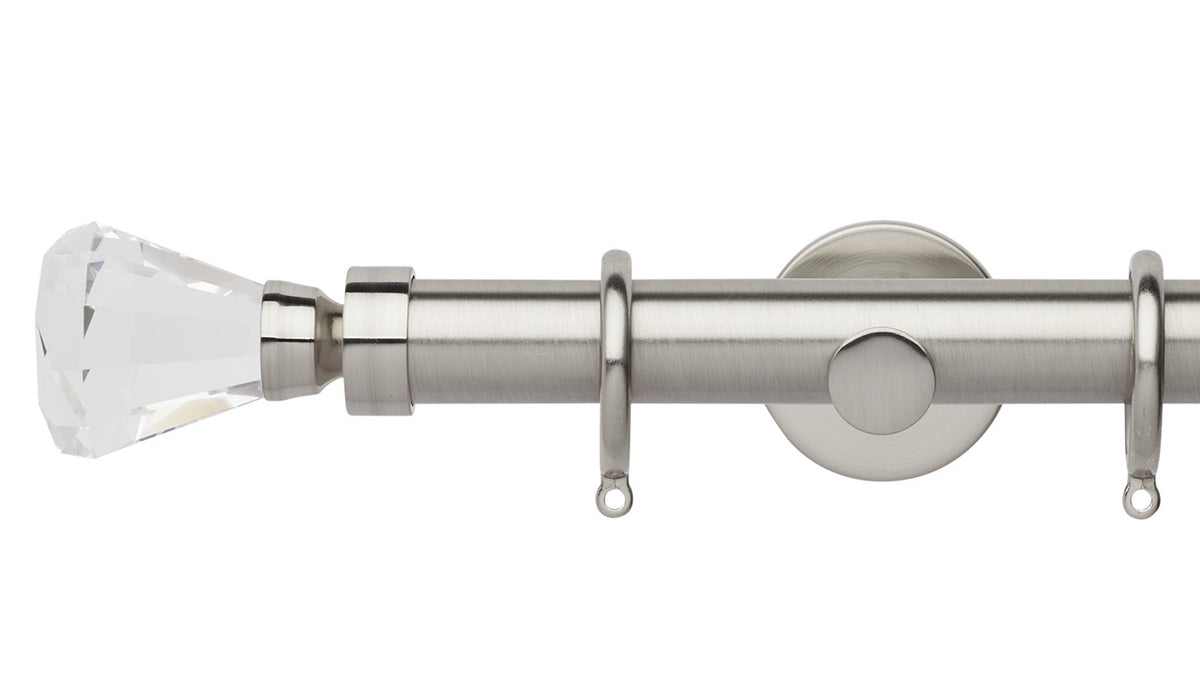 Rolls Neo Clear Faceted Trumpet 28mm Metal Curtain Pole