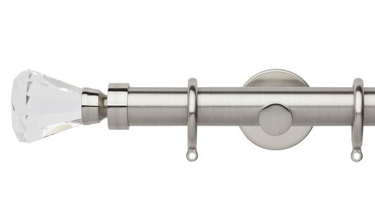 Rolls Neo Clear Faceted Trumpet 28mm Metal Curtain Pole - Fendow