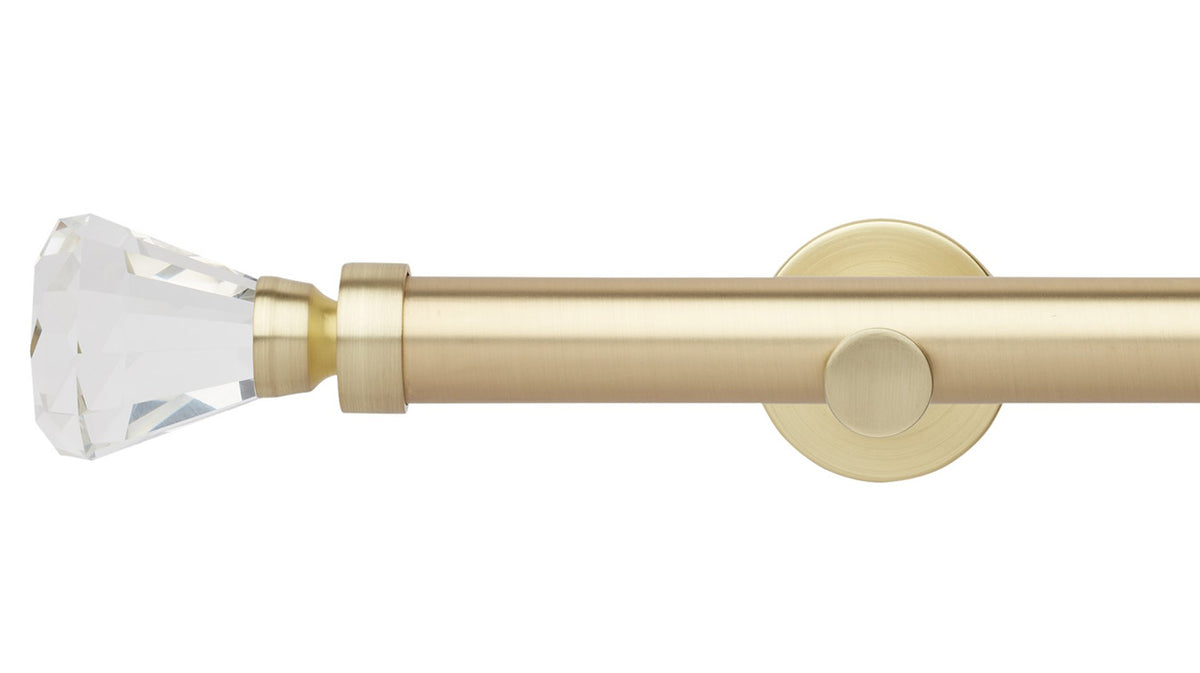 Rolls Neo Clear Faceted Trumpet 28mm Metal Curtain Pole