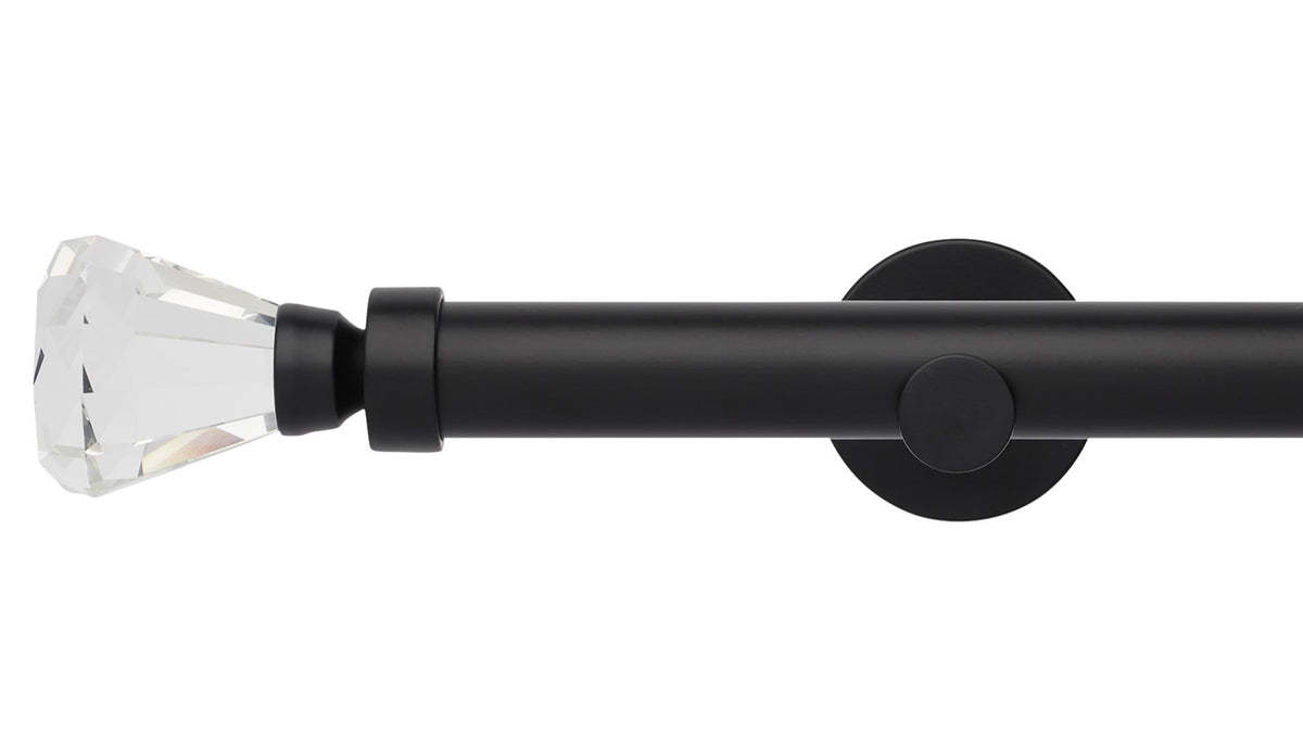 Rolls Neo Clear Faceted Trumpet 28mm Metal Curtain Pole