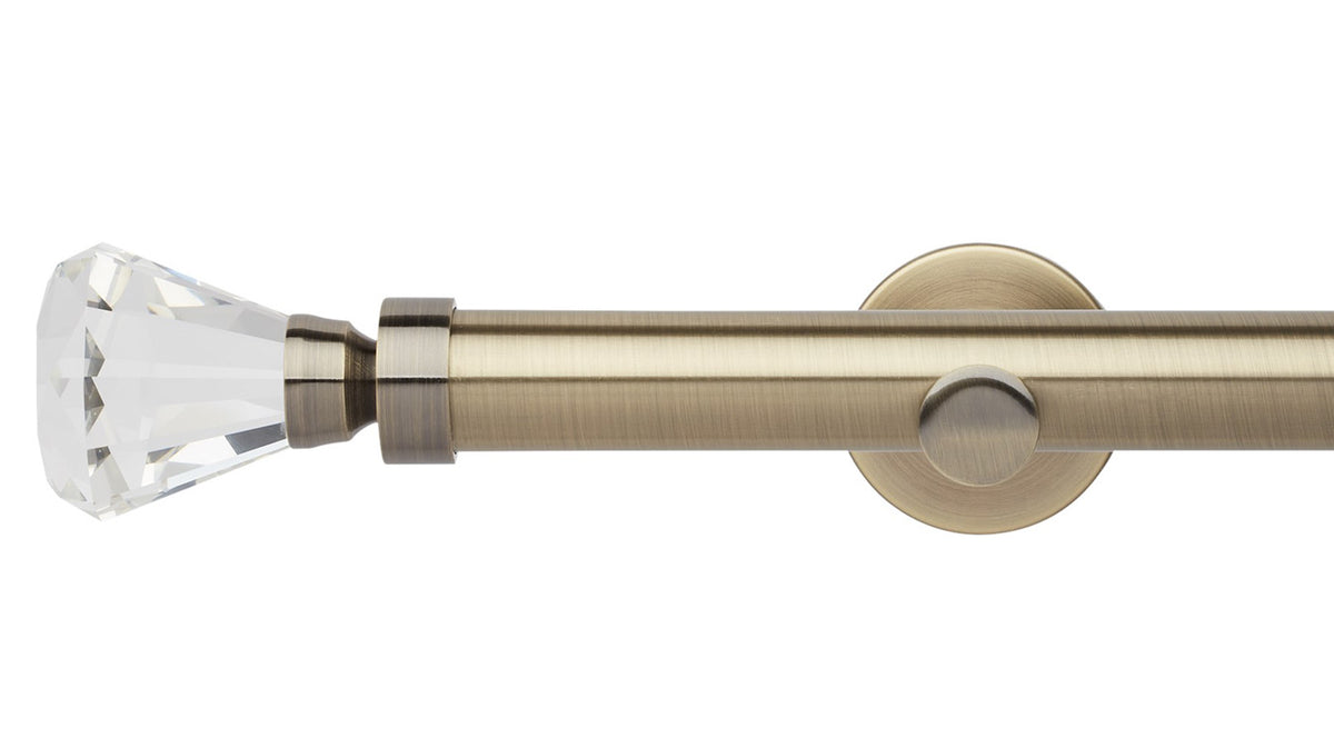 Rolls Neo Clear Faceted Trumpet 28mm Metal Curtain Pole