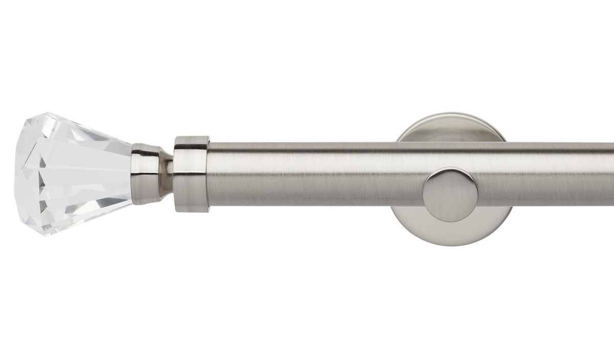 Rolls Neo Clear Faceted Trumpet 28mm Metal Curtain Pole