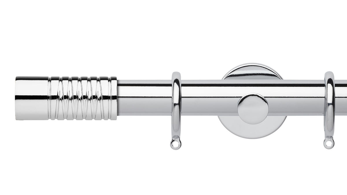 Rolls Neo Wired Barrel 28mm Metal Curtain Pole - Fendow