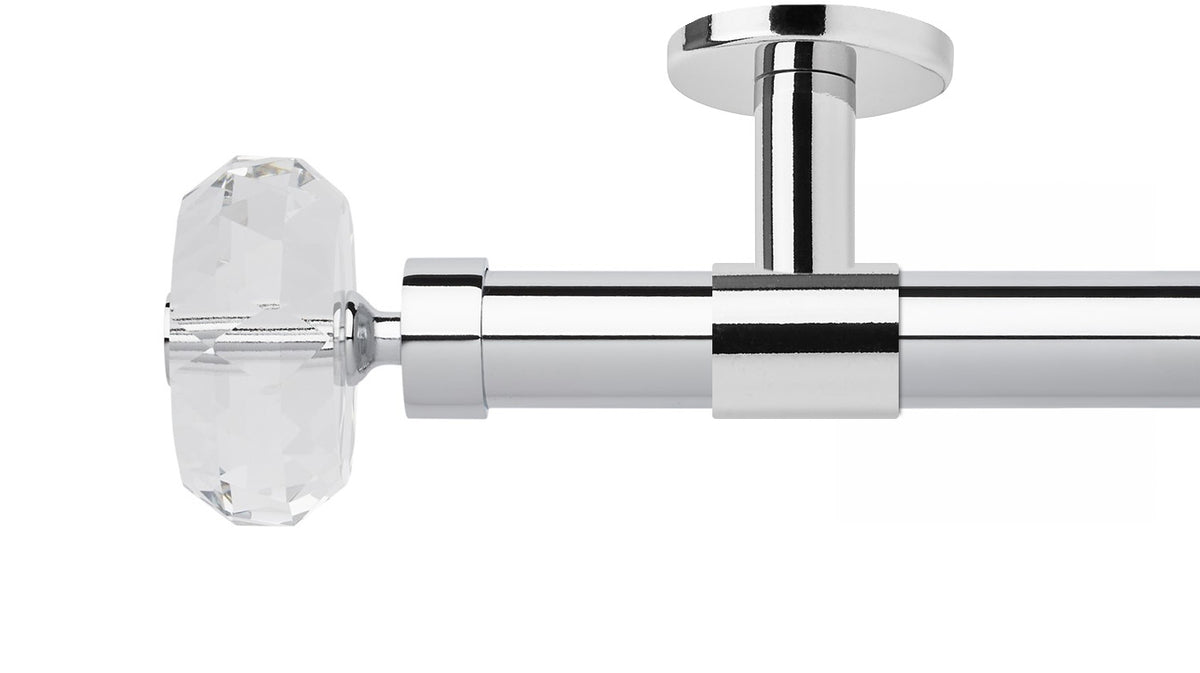 Rolls Neo Clear Faceted Ellipse 35mm Metal Curtain Pole