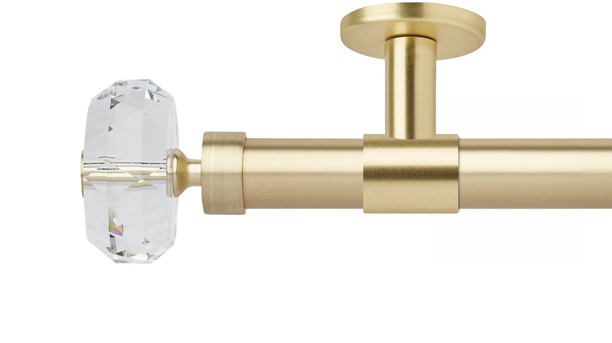 Rolls Neo Clear Faceted Ellipse 35mm Metal Curtain Pole