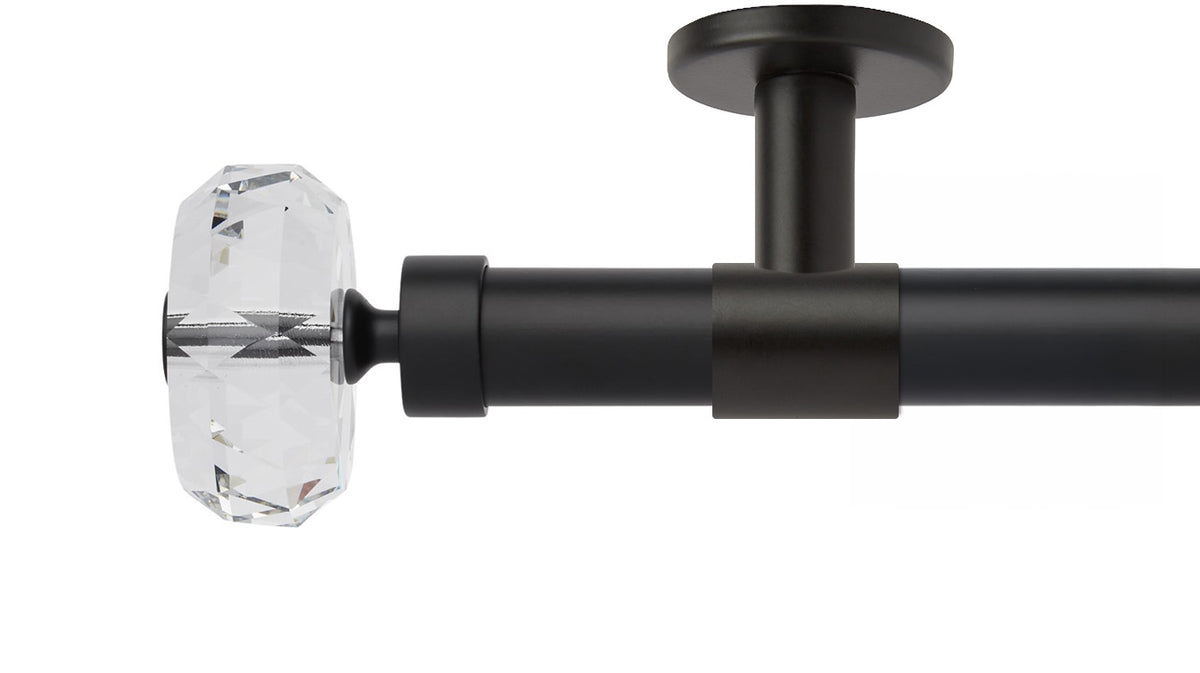 Rolls Neo Clear Faceted Ellipse 35mm Metal Curtain Pole