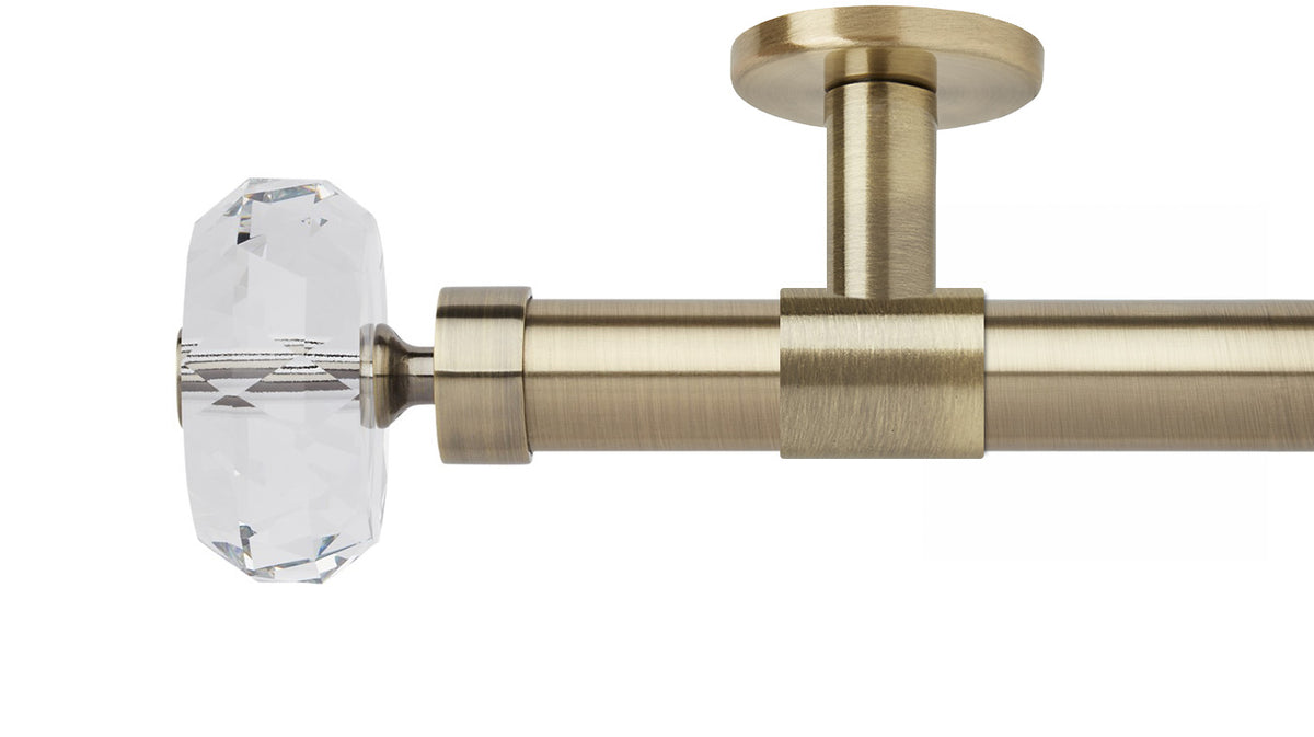 Rolls Neo Clear Faceted Ellipse 35mm Metal Curtain Pole