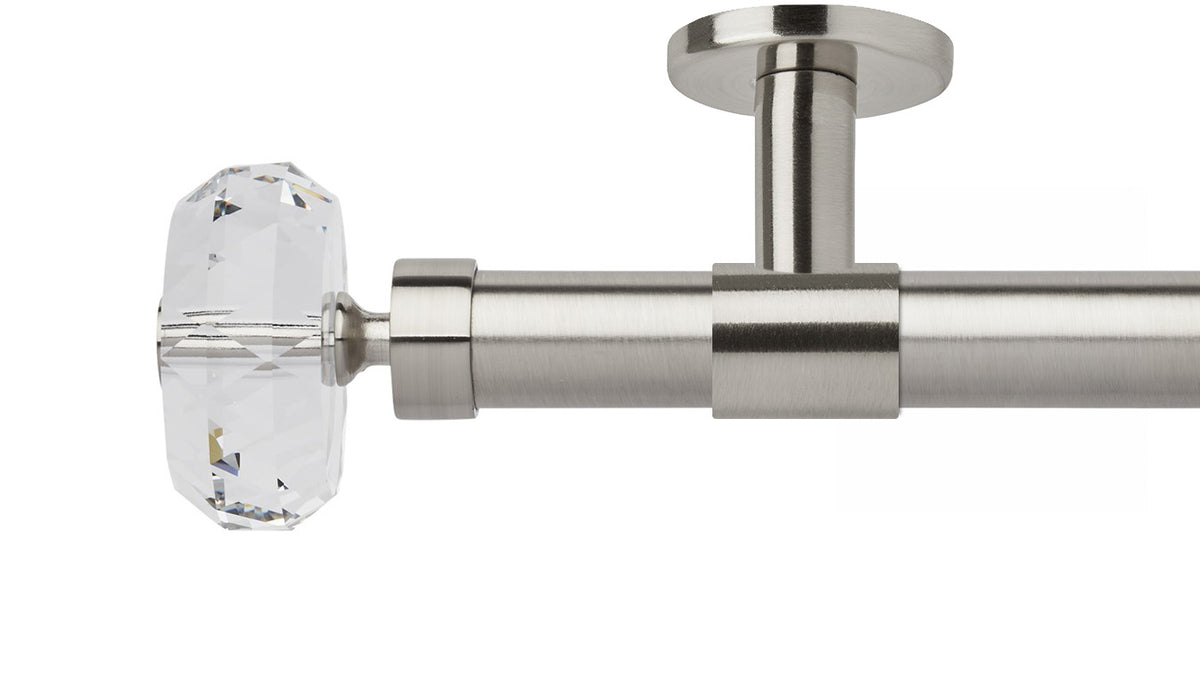 Rolls Neo Clear Faceted Ellipse 35mm Metal Curtain Pole