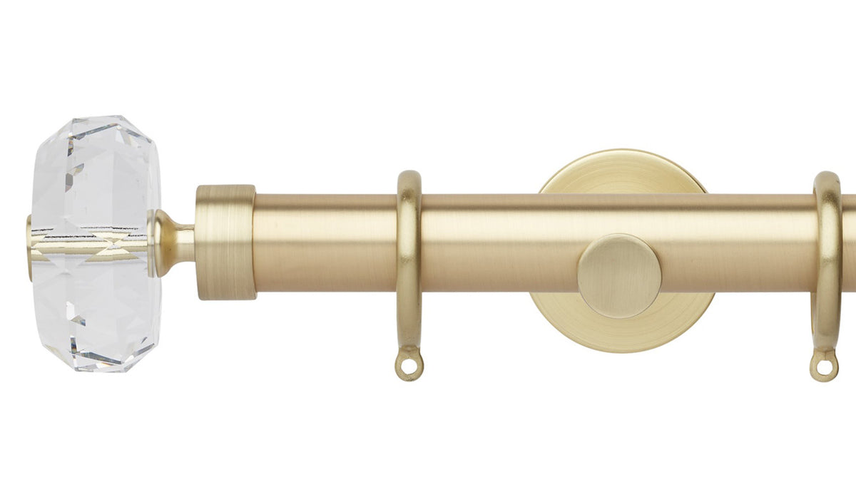 Rolls Neo Clear Faceted Ellipse 35mm Metal Curtain Pole