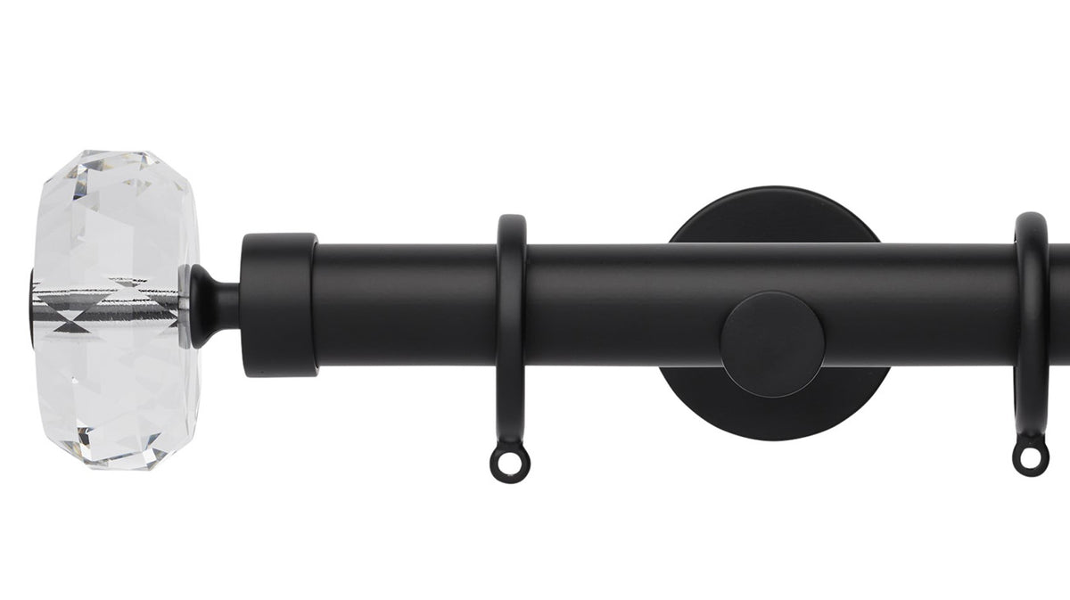 Rolls Neo Clear Faceted Ellipse 35mm Metal Curtain Pole