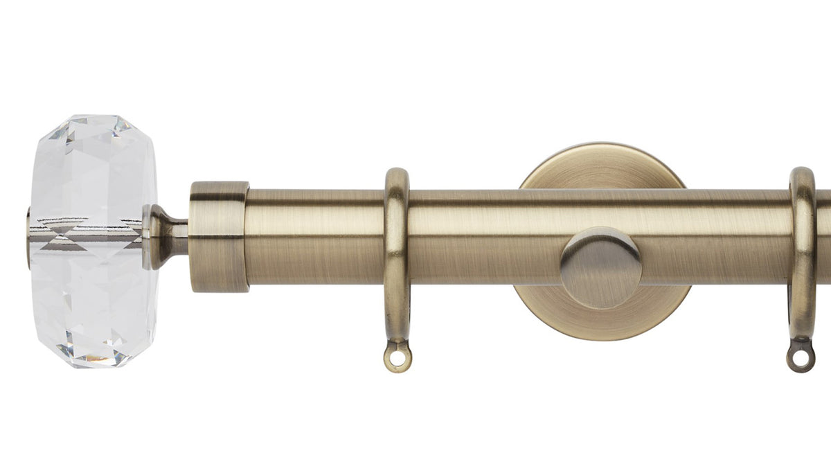 Rolls Neo Clear Faceted Ellipse 35mm Metal Curtain Pole