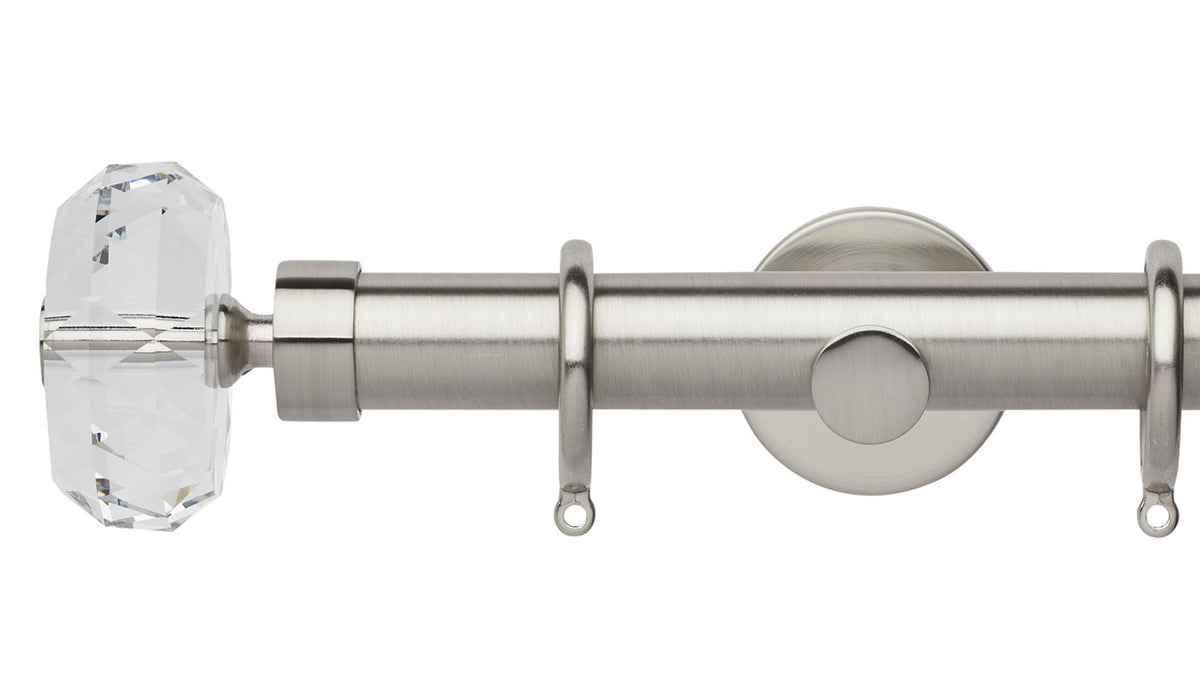 Rolls Neo Clear Faceted Ellipse 35mm Metal Curtain Pole