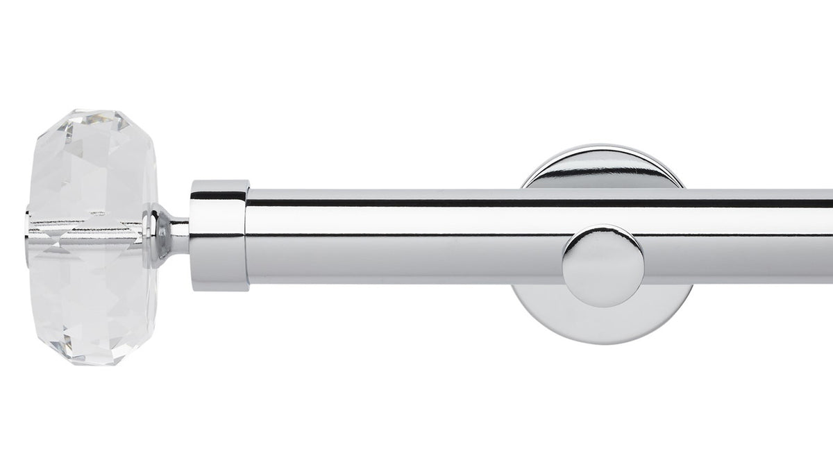Rolls Neo Clear Faceted Ellipse 35mm Metal Curtain Pole