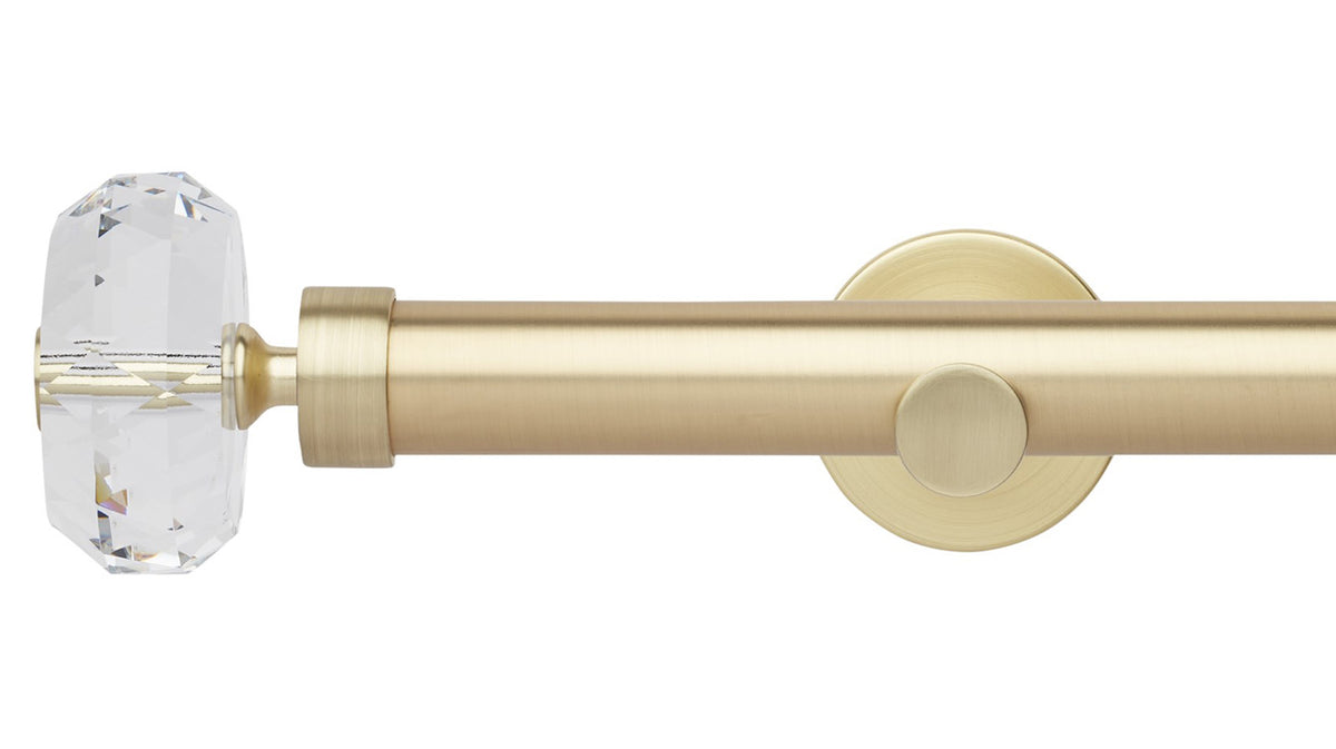 Rolls Neo Clear Faceted Ellipse 35mm Metal Curtain Pole