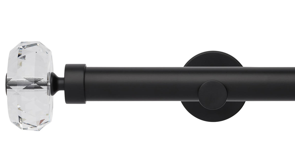 Rolls Neo Clear Faceted Ellipse 35mm Metal Curtain Pole