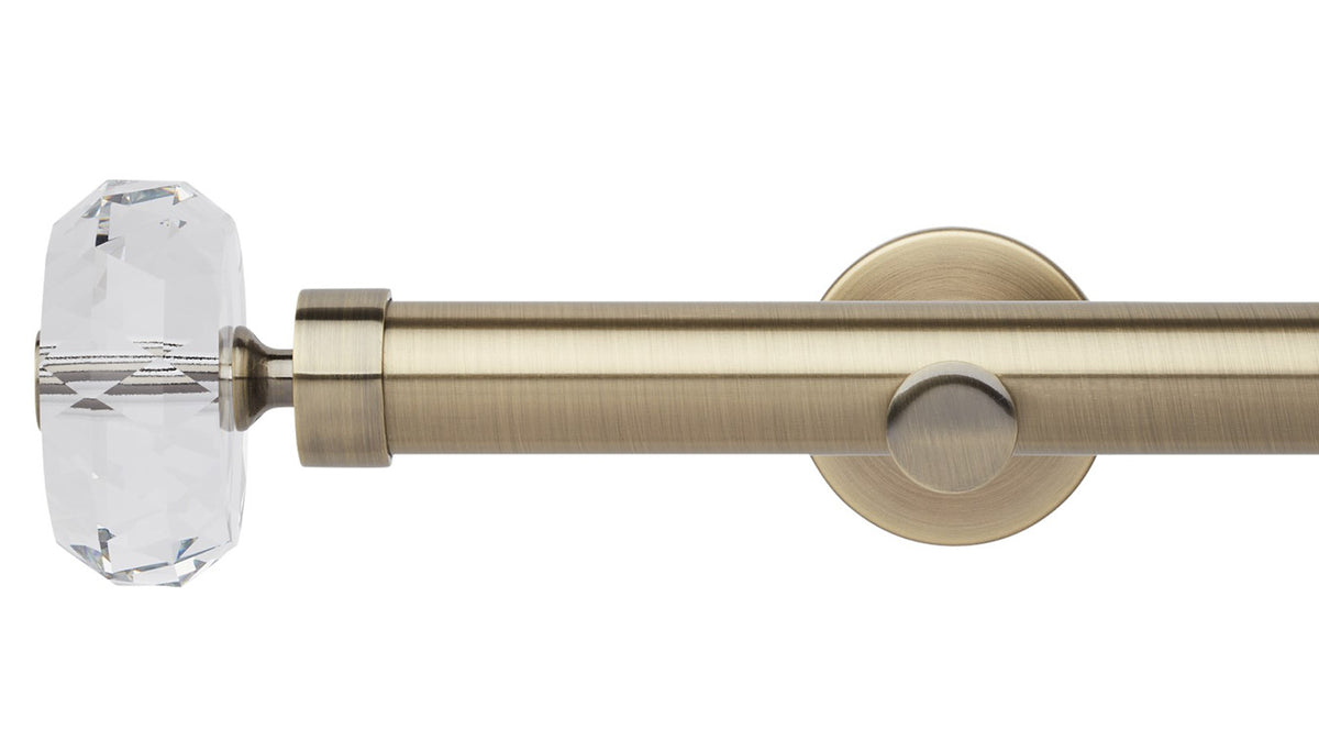 Rolls Neo Clear Faceted Ellipse 35mm Metal Curtain Pole