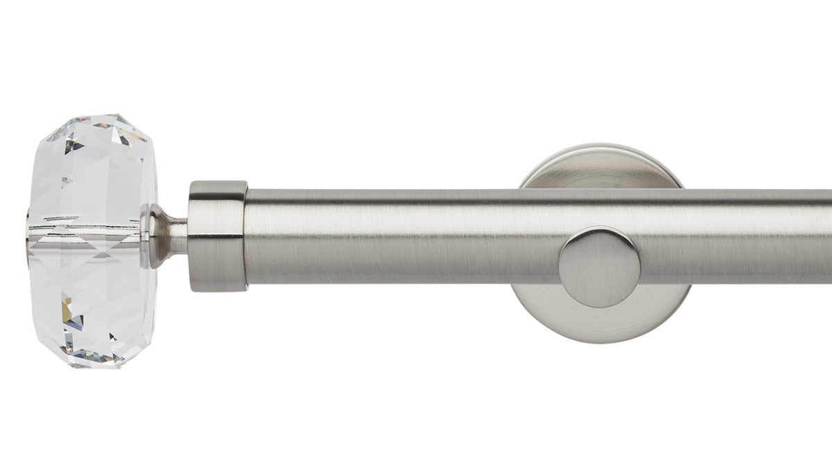Rolls Neo Clear Faceted Ellipse 35mm Metal Curtain Pole