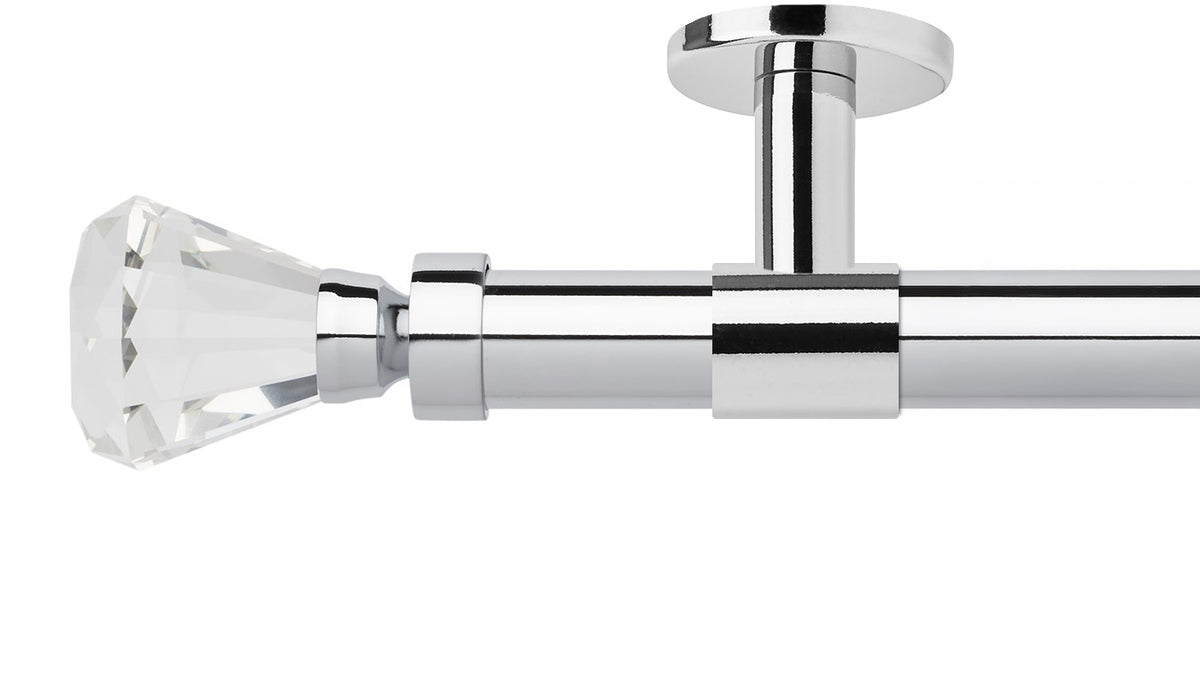 Rolls Neo Clear Faceted Trumpet 35mm Metal Curtain Pole