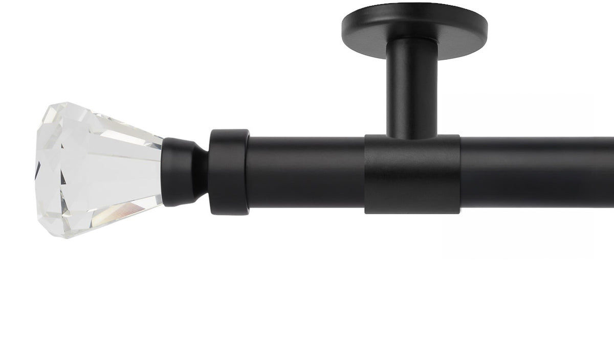 Rolls Neo Clear Faceted Trumpet 35mm Metal Curtain Pole