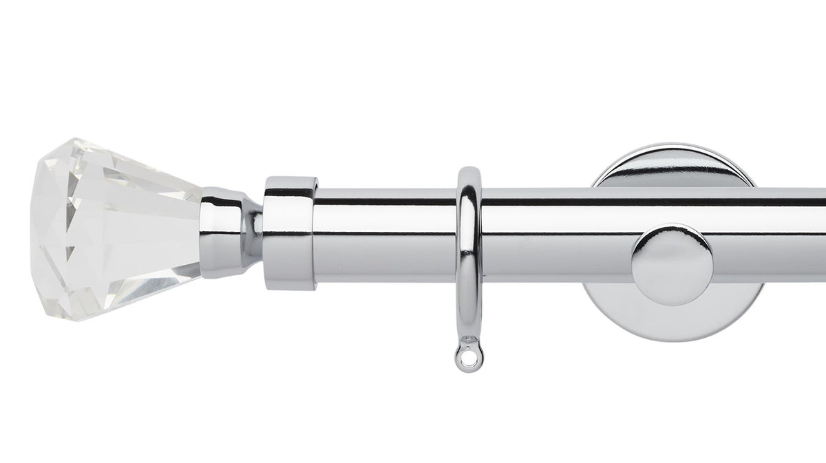 Rolls Neo Clear Faceted Trumpet 35mm Metal Curtain Pole