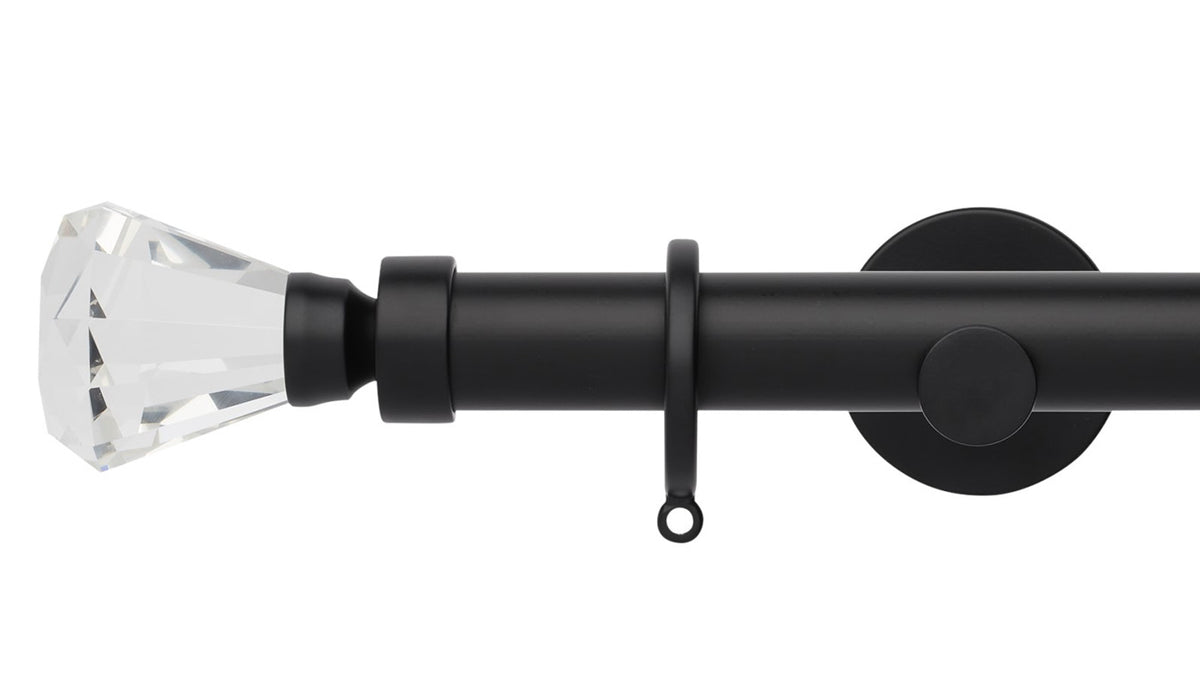 Rolls Neo Clear Faceted Trumpet 35mm Metal Curtain Pole