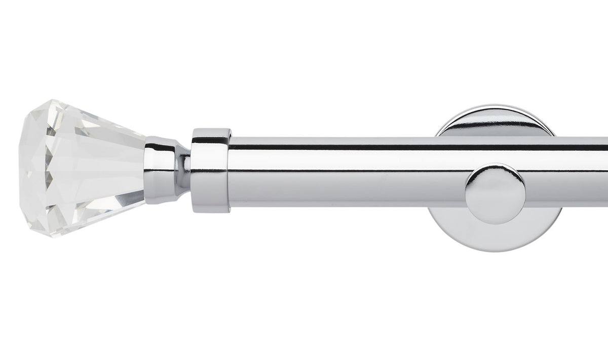 Rolls Neo Clear Faceted Trumpet 35mm Metal Curtain Pole
