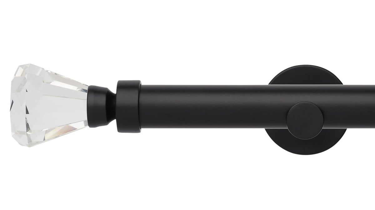 Rolls Neo Clear Faceted Trumpet 35mm Metal Curtain Pole